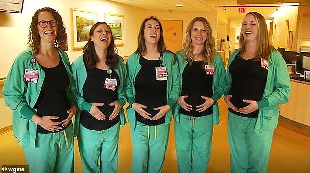 ABD’nin Oregon eyaletinin Portland kentindeki Main Medical Center isimli hastanenin kadın doğum ünitesinde çalışan 9 hemşire yakın zamanlarda hamile kaldı. Yaşanan ilginç olay kısa sürede basının ilgi odağı oldu.