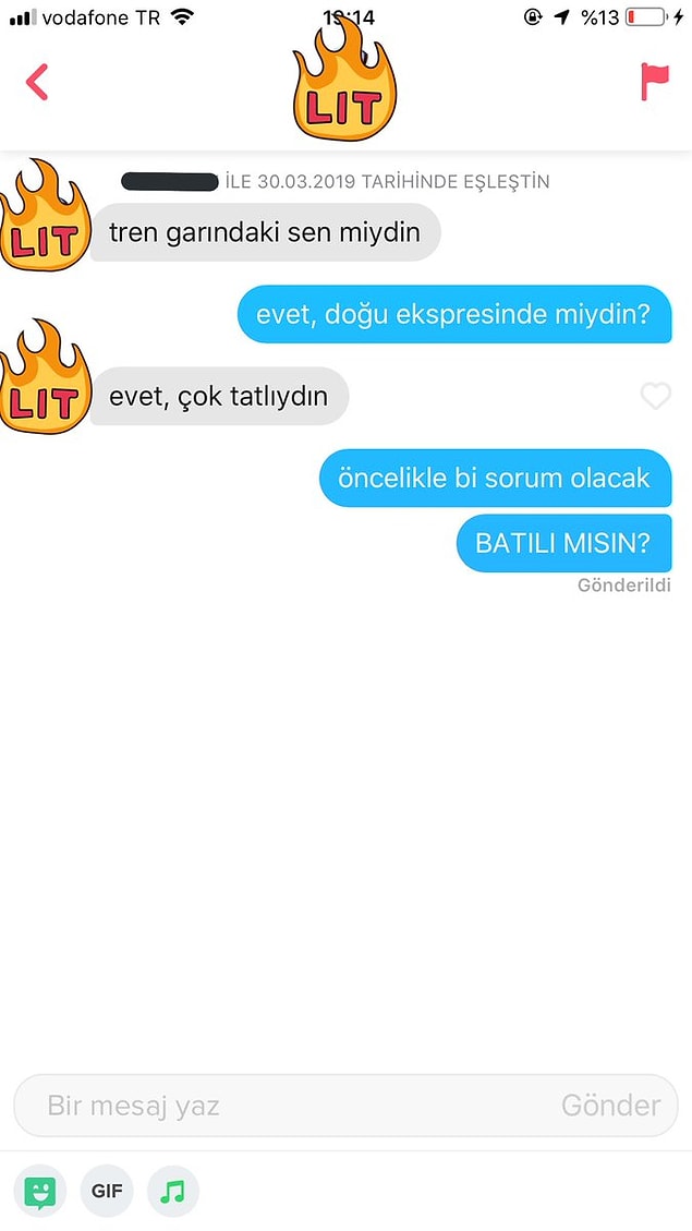 Kendisine atılan mesajları,