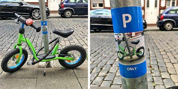 15. ''Oğlum bisikletini bir yıl boyunca her gün bu direğe park etti. Bu sabah direğe böyle bir etiket yapıştırılmıştı.''