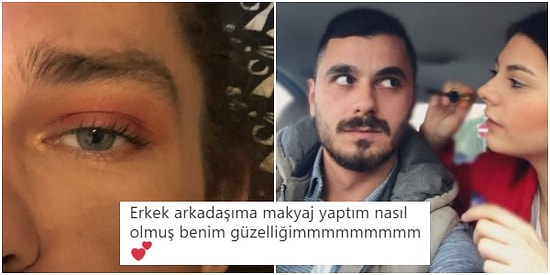 Kıskandık Doğrusu! Kız Arkadaşlarının Kendilerine Makyaj Yapmasına İzin Vererek Güzelliklerini Ortaya Çıkaran Erkekler