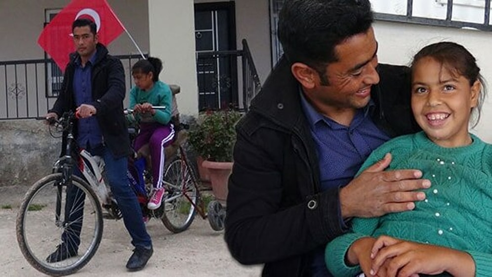 Engelli Kızının Bisiklete Binme Hayalini Kendi Tasarımıyla Gerçekleştiren Baba