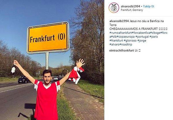 Eintracht Frankfurt kulübünün resmi Instagram hesabı da bahtsız arkadaşın fotoğrafının altına yorum yapıyor. 😆
