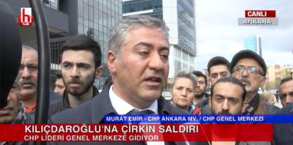 CHP'li Murat Emir basın mensuplarına yaptığı açıklamada, Kemal Kılıçdaroğlu'nun sığındığı evin sahibinin "Benim evimi yakarlar" dediğini ve içeri almak istemediğini aktardı.