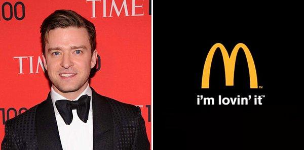 11. Justin Timberlake, McDonald's reklamlarında bizim 'işte bunu seviyorum' olarak duyduğumuz sözü orijinal dilindeki reklamda seslendiren kişi.