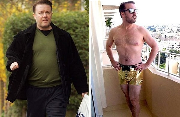 9. Комик Рики Джервейс сумел похудеть на 14 кг.