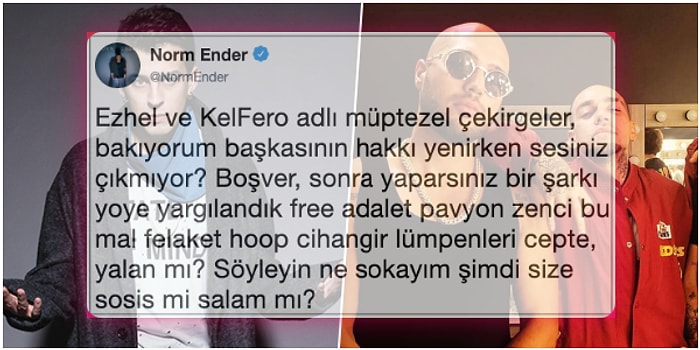 Resmen Diss! Ünlü Rapçi Norm Ender, Ben Fero ve Ezhel'in Son Olaylar Karşısında Sessiz Kalmasına Tepki Gösterdi!