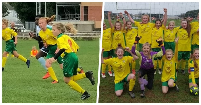 Tamamının Kızlardan Oluştuğu Futbol Takımı İngiltere'de Bir İlke İmza Attı, Erkekler Ligini Kazandı!
