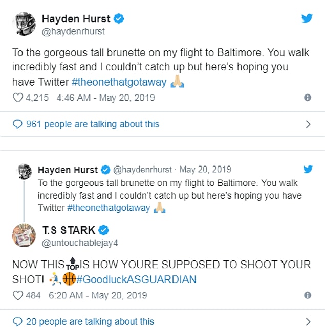 Ravens'ın başka bir tight end oyuncucu olan Mark Andrews de onaylarcasına bir tweet attı: "Haha vurdu gol oldu, telaşına saygı duyun."