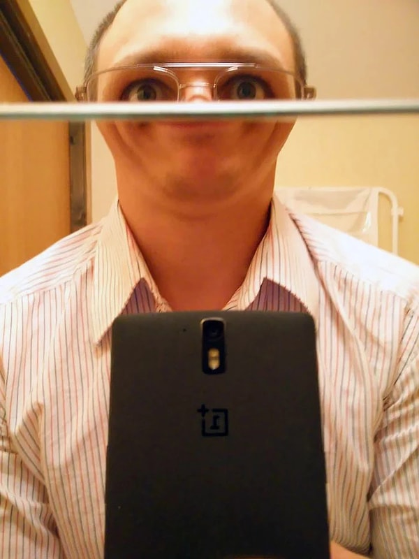 6. «Нашел зеркало, разделенное на две части, и не смог устоять перед селфи»