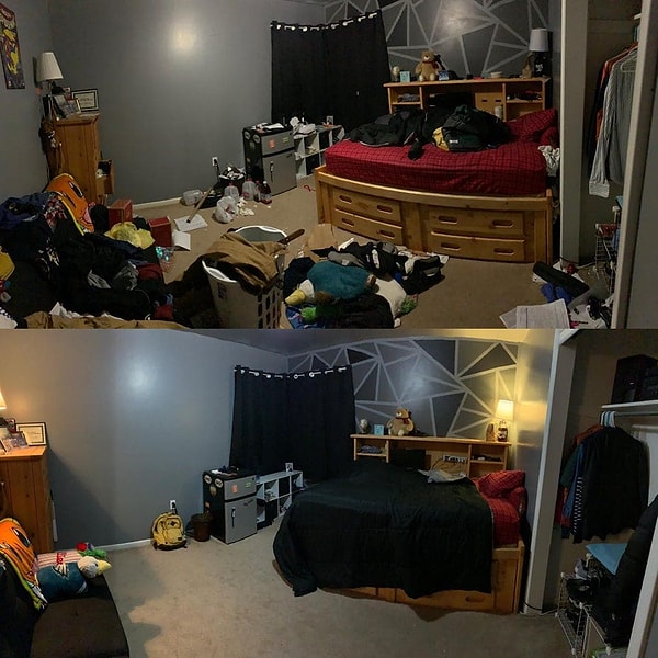 10. "В декабре у меня начался трудный период, и вот наконец в комнате порядок"