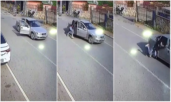 Kadına Yönelik Şiddet Kamerada: Yumruklandı, Otomobilden Atıldı ve Metrelerce Sürüklendi