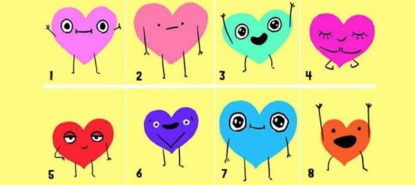 Посмотрите на все 8 сердечек и выберите то, которое вам приглянулось больше всего. Чур, долго не думать ;)