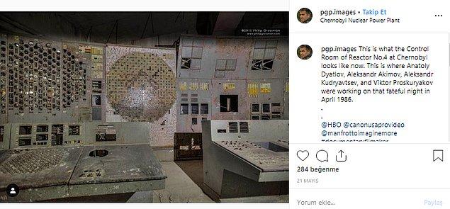 "Bu fotoğraf, Çernobil'deki 4 numaralı Reaktör Kontrol Odasının şu anki halini gösteriyor."