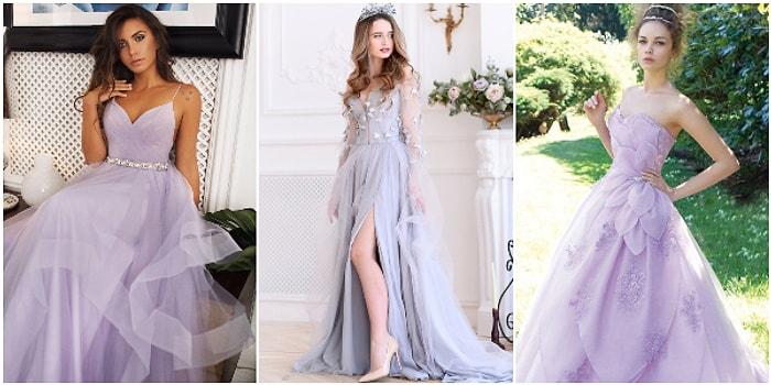 Yaz Düğünlerinin En Romantik Trendi Olan Birbirinden Güzel Lavanta Rengi Gelinlik Modelleri