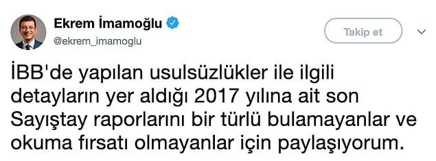 İmamoğlu'nun paylaşımı şu şekilde 📌