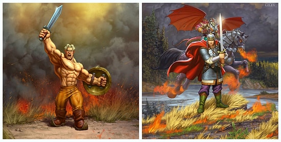 Это по-нашему: Русские богатыри в брутальных образах от барнаульского художника