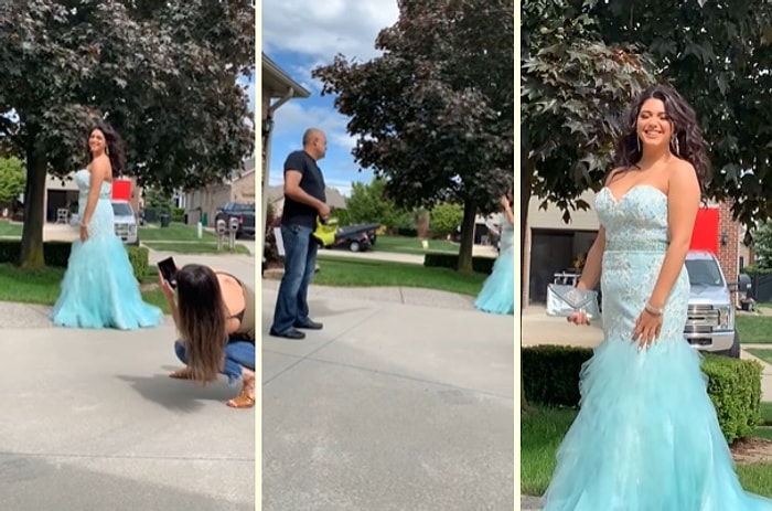 Kızının Mezuniyet Fotoğrafının Daha Güzel Olması İçin Yaprak Üfleme Makinesiyle Yardım Eden Baba Gibi Baba!