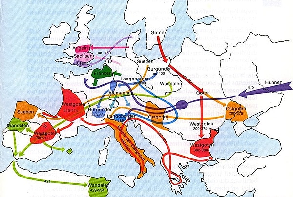 4. Великое переселение народов произошло в...