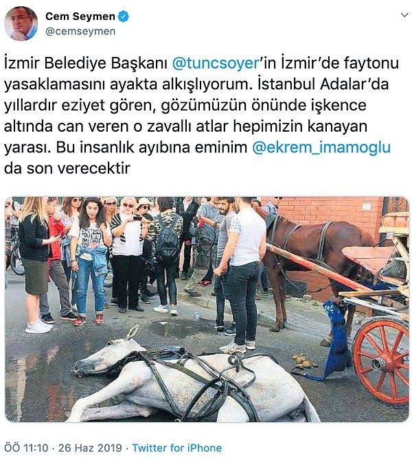 İzmir'de faytonların durdurulması kararı sosyal medyanın da gündemindeydi...