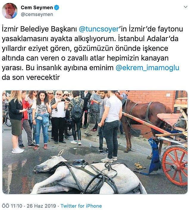 İzmir'de faytonların durdurulması kararı sosyal medyanın da gündemindeydi...