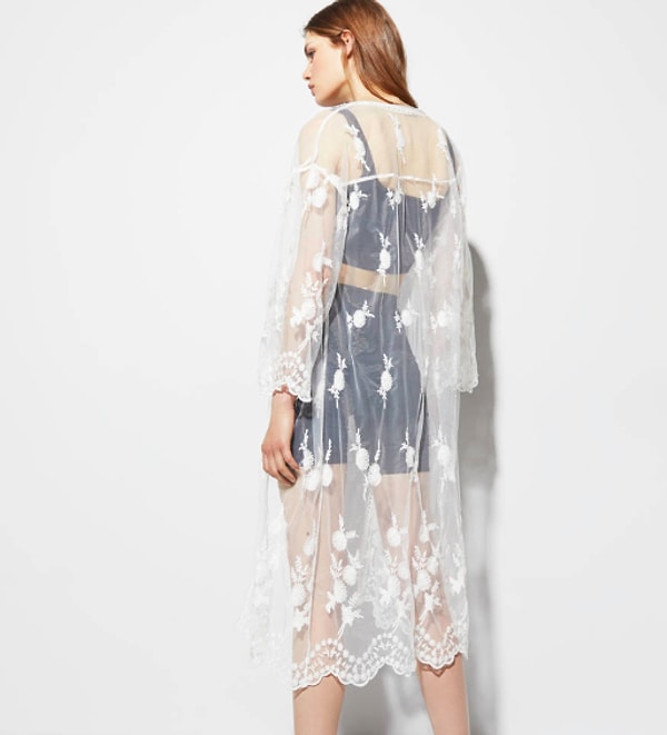 3. İşlemeli Tül Kimono