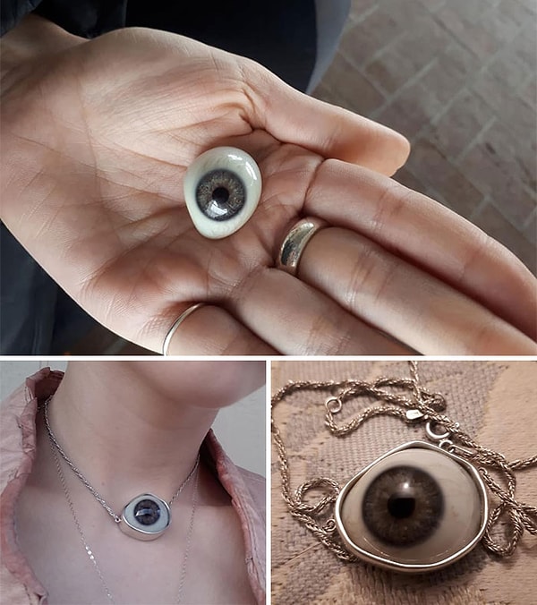 26. Довольно-таки старый камень, из которого получился жутковатый кулон