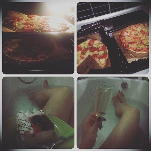 9. А вот тут целый коллаж из двух блюд и напитка 😃