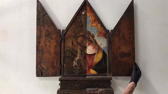 Meryem Ana Tablosunun Restorasyon Görüntülerini İzlerken Adeta Hipnotize Olacaksınız!