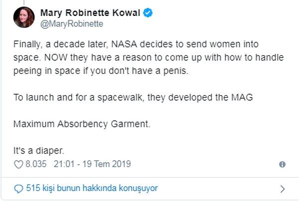 Ve NASA sonunda uzaya kadınları göndermeye karar verdi.