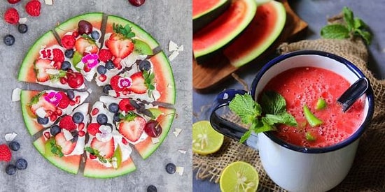 Yazın Bunaltıcı Sıcağında En Fazla 10 Dakikada Hazırlayabileceğiniz Karpuzlu Tarifler