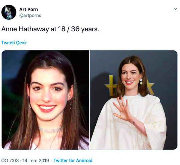 8. "18/36 yaşlarında Anne Hathaway"