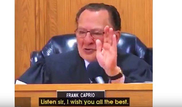 Hakim Caprio sanık için iyi dileklerini sundu, oğluna geçmiş olsun dileklerini iletti.