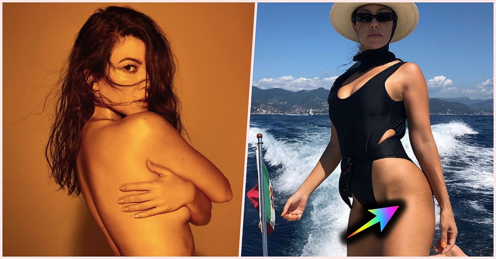 Instagram'da Çatlaklarının Olduğu Bir Fotoğrafı Korkusuzca Paylaşan Kourtney Kardashian Herkesi Kendine Hayran Bıraktı