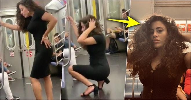Metroda Cesurca Poz Verip Çektiği Selfieler Nedeniyle Şaşkınlığa Uğratan Kadın Sosyal Medyanın Gündeminde!