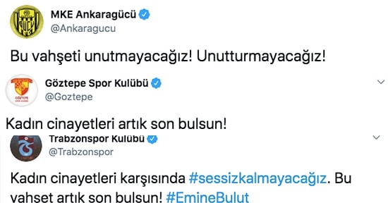 Emine Bulut Cinayetine Spor Camiası da Sessiz Kalmadı