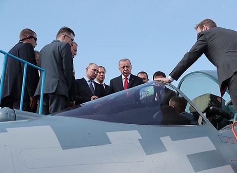 Moskova'da MAKS-2019 Fuarına Katılan Erdoğan ve Putin, Rus Savaş Uçağı SU-57'yi İnceledi