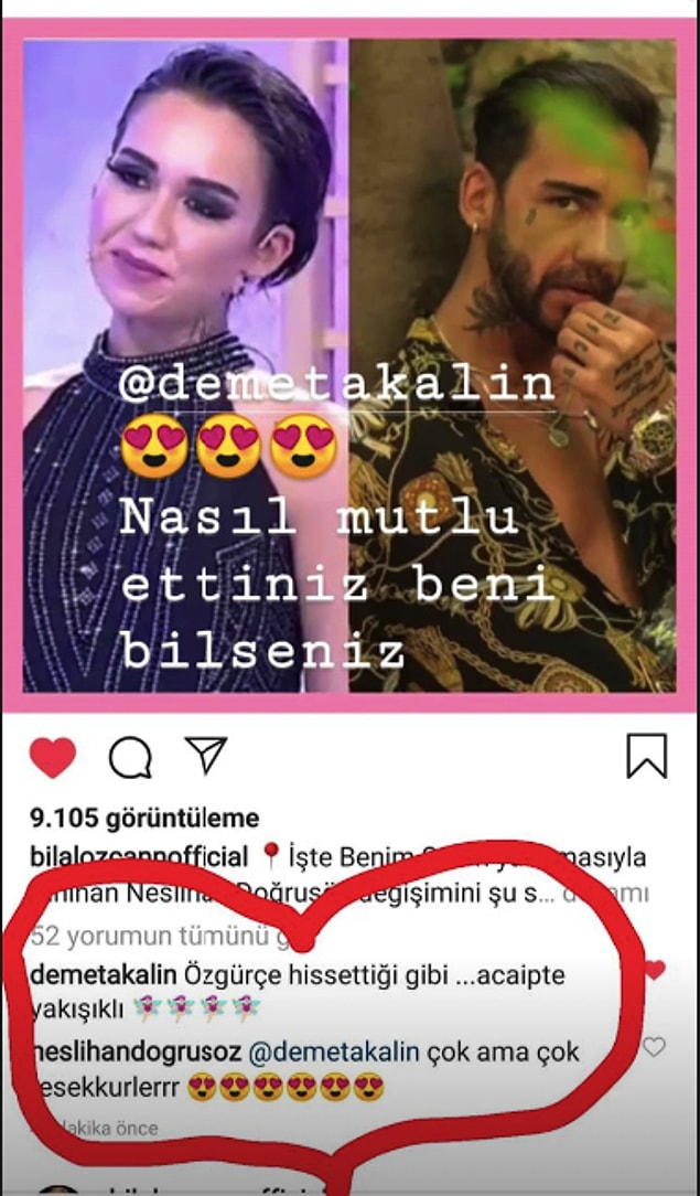 Doruk'a ünlü isimlerden de destek gecikmedi. Mesela Demet Akalın'ın yorumu böyle...