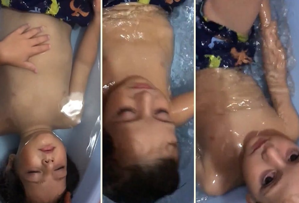 Leğende Banyo Yaparken Uyuya Kalan Ufaklığın Muhteşem Anları!