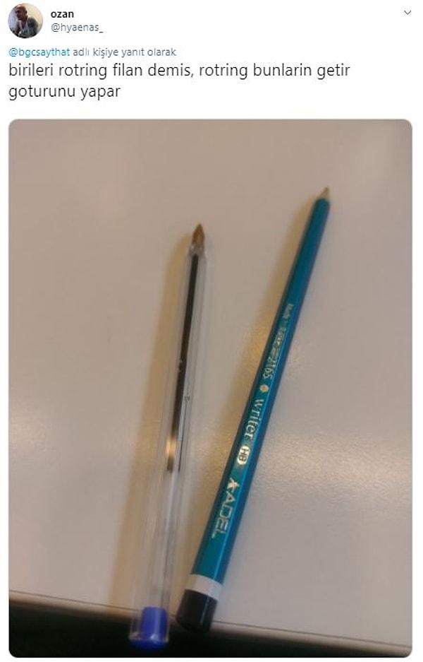 6. Her sınıfta kullanılabilecek kurşun kalem ve her evde olan tükenmez kalem...