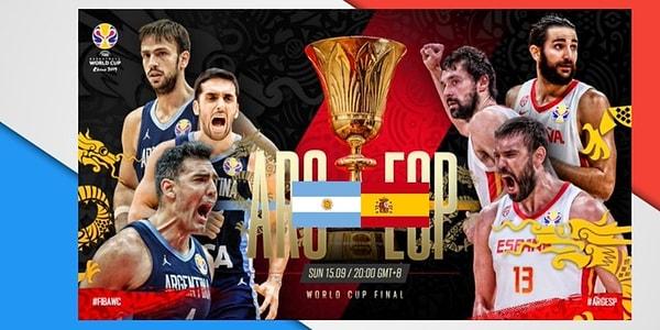 Çin'in başkenti Pekin'de TSİ 15.00'te başlayacak 2019 FIBA Dünya Kupası final mücadelesinde Arjantin ve İspanya, tarihlerinin ikinci şampiyonluğunu elde etmeyi hedefliyor.