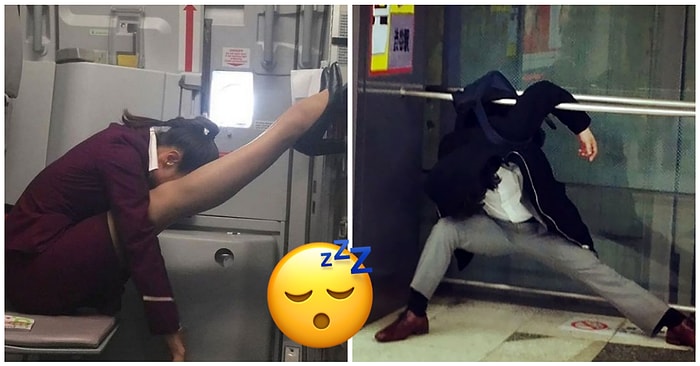 Deli Yattığını Düşünenler Buraya! Birbirinden Komik Pozisyonlarda Uyuyakalan 32 Perişan ve Talihsiz İnsan