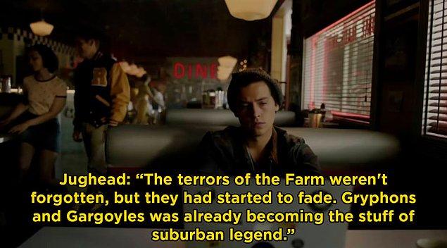 Bölümün başlangıcında Riverdale'de her şey iyi durumda gözüküyor. Artık Gryphons & Gargoyles yok ve Farm tehdit teşkil etmiyor.