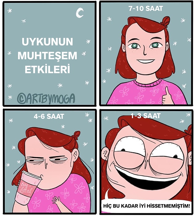 19. Daha az uyuyunca daha enerjik olma sorunsalı.😴