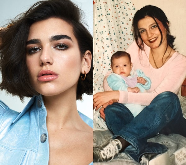 1. Dua Lipa genel hatlarını babasından alsa da, annesi Anesa Lipa'nın da güzelliği ortada.