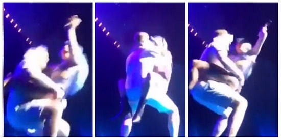 Lady Gaga Konser Sırasında Hayranıyla Dans Ederken Sahneden Düştü