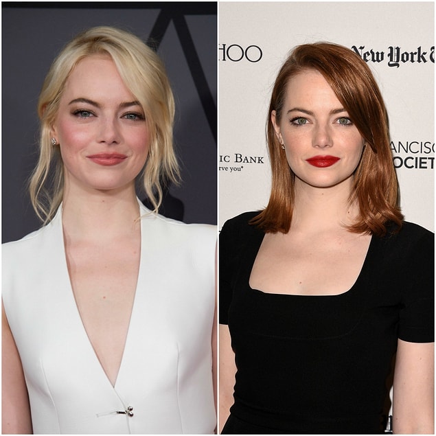 4. Doğal sarışın Emma Stone'a kızıl saç kesinlikle çok daha farklı bir hava katıyor.