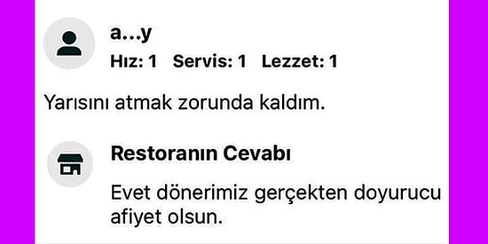Yemeksepeti'nin Birbirinden Sayko Restoran Sahiplerinden Atarlı ve Komik 11 Cevap