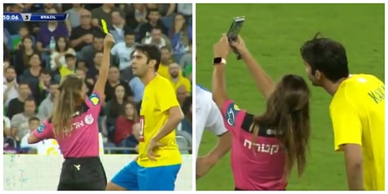 Efsaneler Maçında Brezilyalı Eski Yıldız Kaka'ya Önce Sarı Kart Gösterip Ardından Selfie Çeken Kadın Hakem