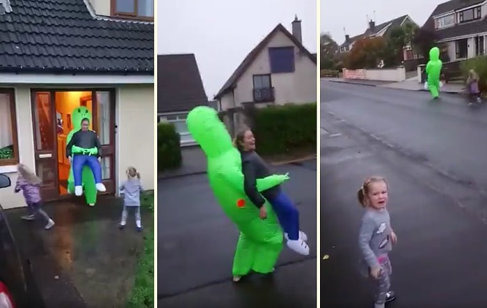 Cadılar Bayramı Kostümü Giyen Annelerinin Kaçırıldığını Düşünen Miniklerin Korku Dolu Anları