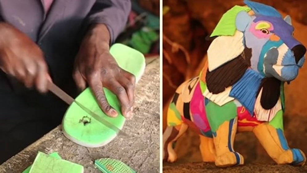 Çöpe Atılan Terlikleri Sanat Eserlerine Dönüştüren Muhteşem Ekip!